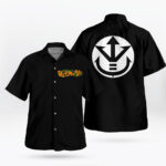 Dragon Ball Royal Saiyan Crest Hawaiian Shirt Black Style