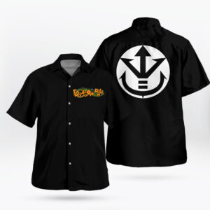 Dragon Ball Royal Saiyan Crest Hawaiian Shirt Black Style