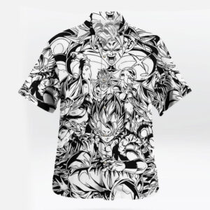 Manga Super Saiyan Goku Button Up Hawaii Shirts