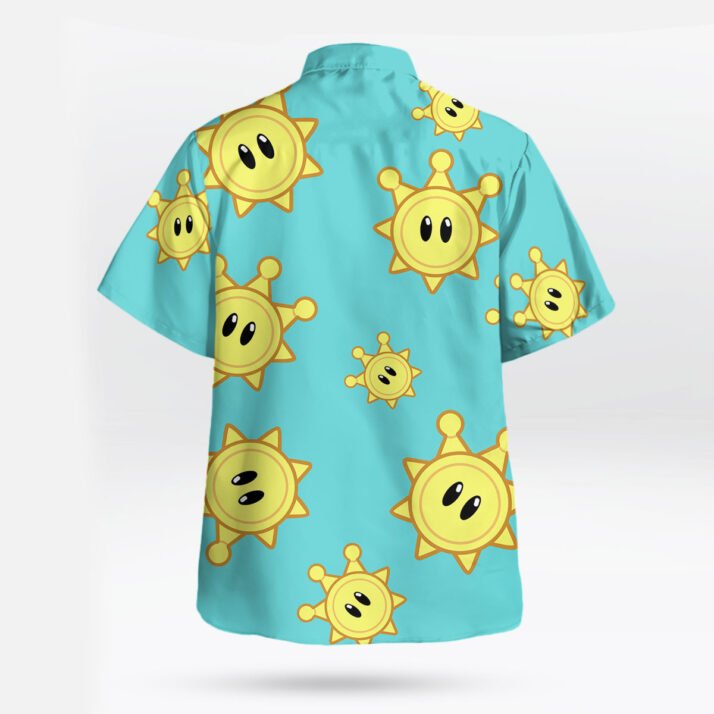Shine Sprite Hawaiian Shirt Super Mario Inspired Sun Print Aloha Shirt - Image 4