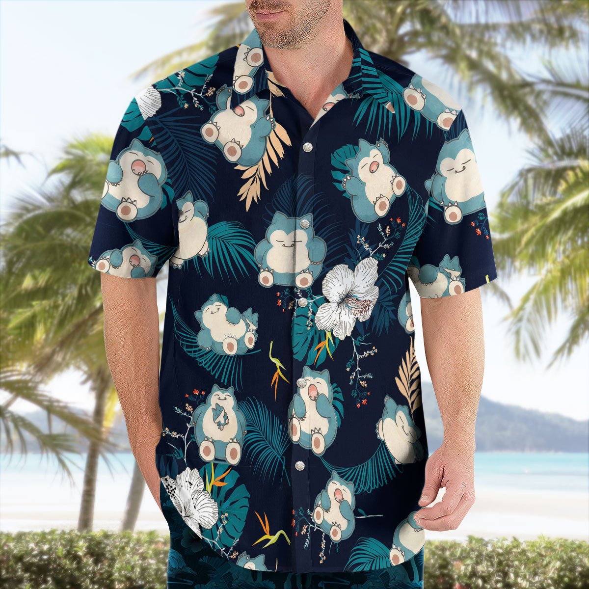 Snorlax Pokemon Hawaiian Shirt Tropical Anime Aloha Shirt 3