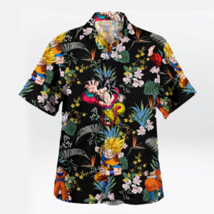 Son Goku Floral Hawaiian Shirt Super Saiyan