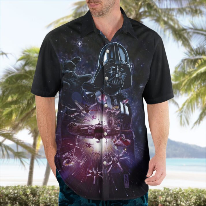 Star Wars Hawaiian Shirt Darth Vader Galactic Space Aloha - Image 2