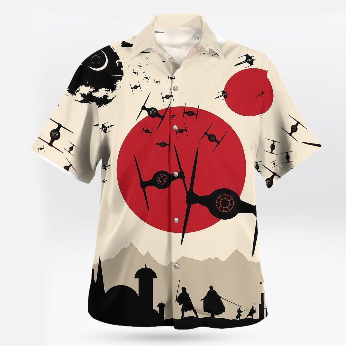 Star Wars Hawaiian Shirt TIE Fighter Rising Sun Aloha 3