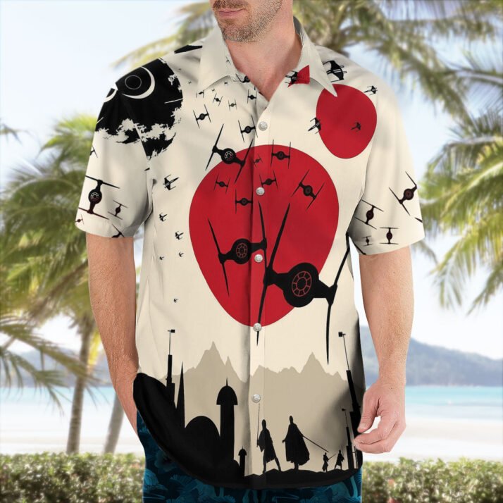 Star Wars Hawaiian Shirt TIE Fighter Rising Sun Aloha - Image 2