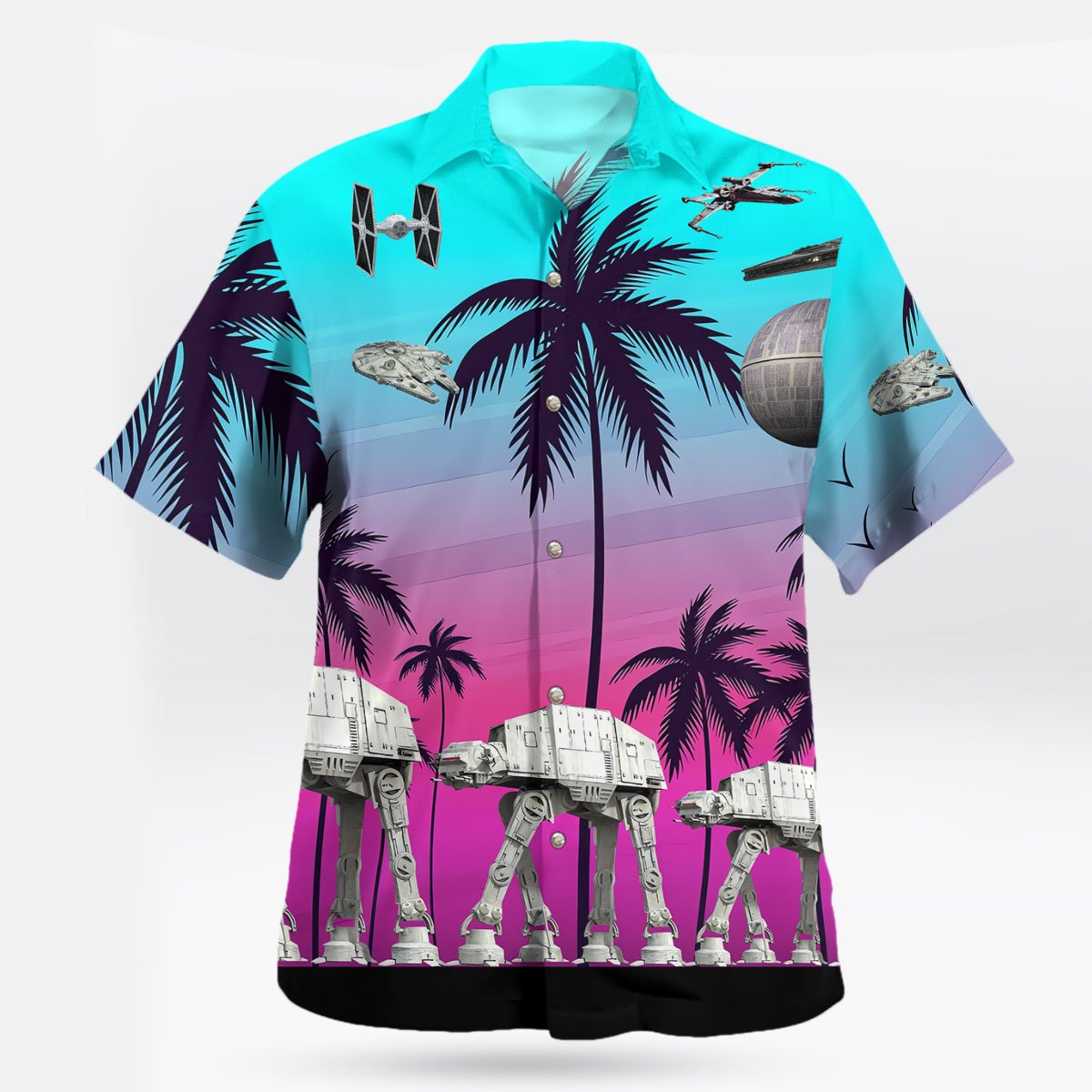 Star Wars Hawaiian Shirt Tropical Sunset Galactic Battle Aloha Shirt 1