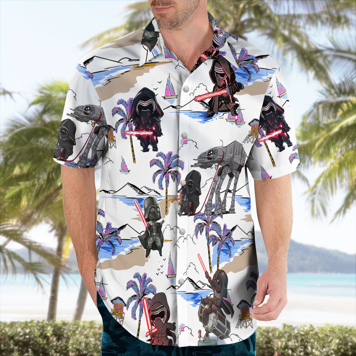 War Stars Hawaiian Shirt Galactic Villain Tropical Print