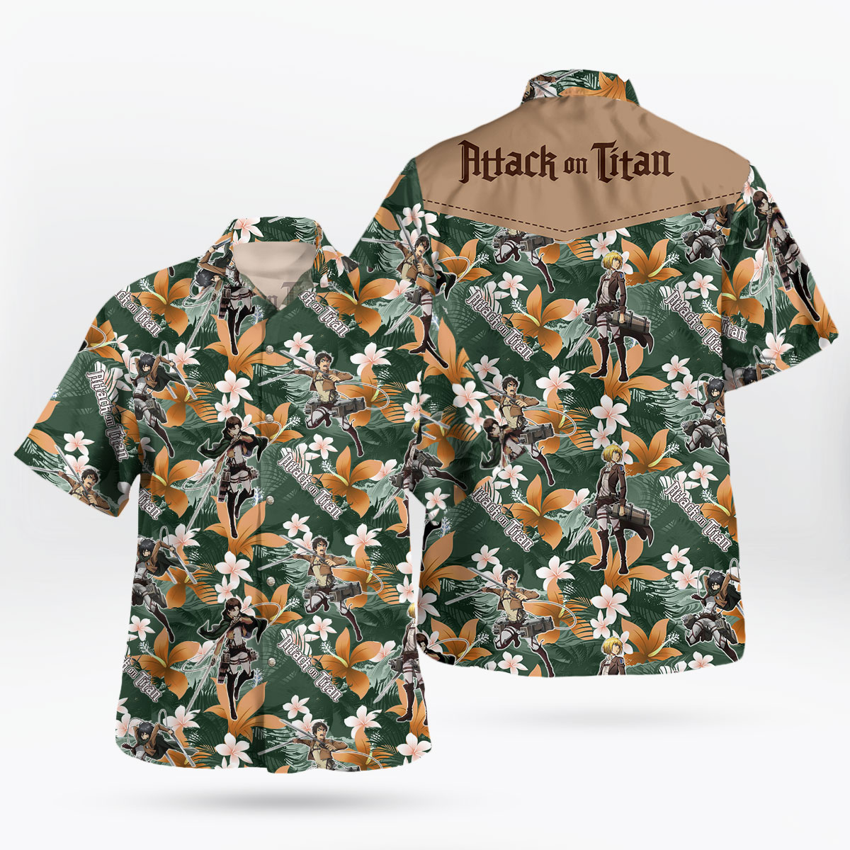 Attack on Titan Hawaiian Shirt Eren Yeager Tropical Aloha 7 Attack on Titan Hawaiian Shirt Eren Yeager Tropical Aloha 1