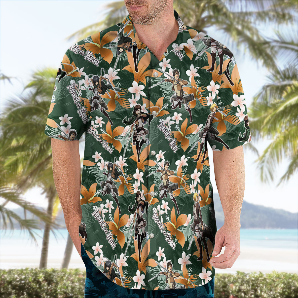 Attack on Titan Hawaiian Shirt Eren Yeager Tropical Aloha 10 Attack on Titan Hawaiian Shirt Eren Yeager Tropical Aloha 4