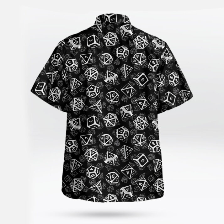 DnD Dice Pattern Black Hawaiian Shirt - Image 4