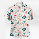 DnD Tropical Dice Aloha Pattern Hawaiian Shirt White
