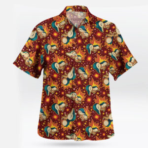 Pokemon Cyndaquil Fire Pattern Hawaiian Shirt