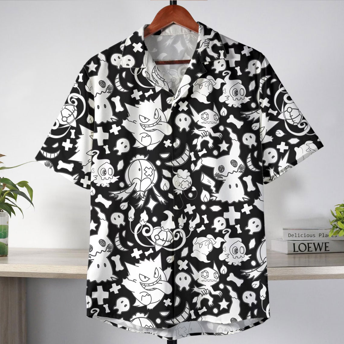 Pokemon Ghost Type Aloha Pattern Black Hawaiian Shirt 6 Pokemon Ghost Type Aloha Pattern Black Hawaiian Shirt