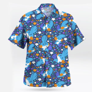 Pokemon Mudkip Blue Aloha Pattern Hawaiian Shirt