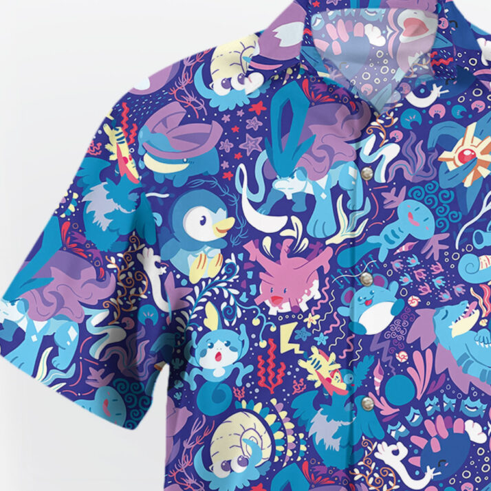 Pokemon Water-Type Sea Breeze Aloha Pattern Hawaiian Shirt - Image 2