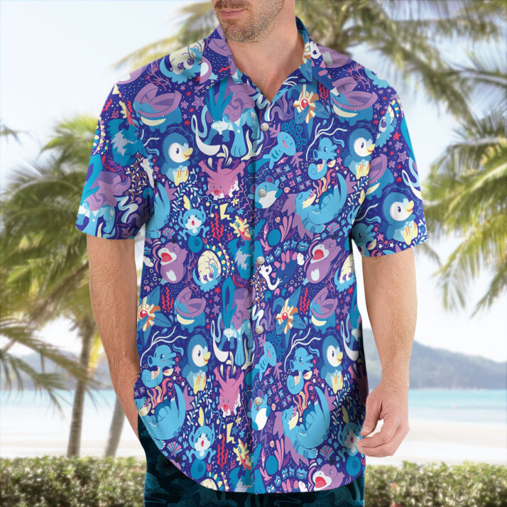 Pokemon Water-Type Sea Breeze Aloha Pattern Hawaiian Shirt - Image 4