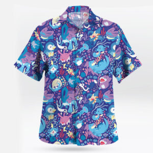 Pokemon Water-Type Sea Breeze Aloha Pattern Hawaiian Shirt