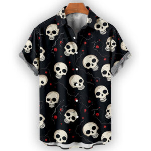 Skull & Cherries Halloween Hawaiian Shirt