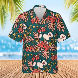 Snorlax Tropical Pokemon Hawaiian Shirt Floral Summer Aloha