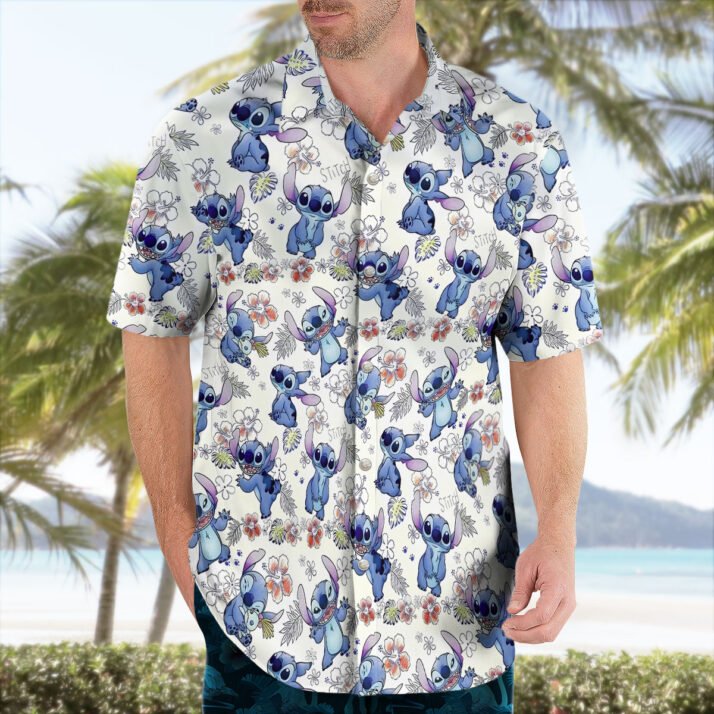 Stitch Tropical Pattern Hawaiian Shirt - Image 2