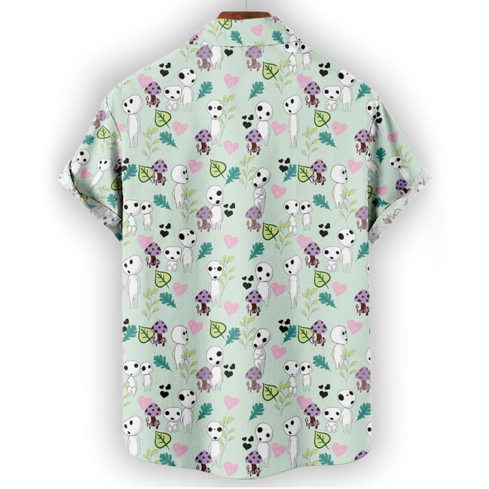 Studio Ghibli Kodama Aloha Pattern Hawaiian Shirt - Image 4
