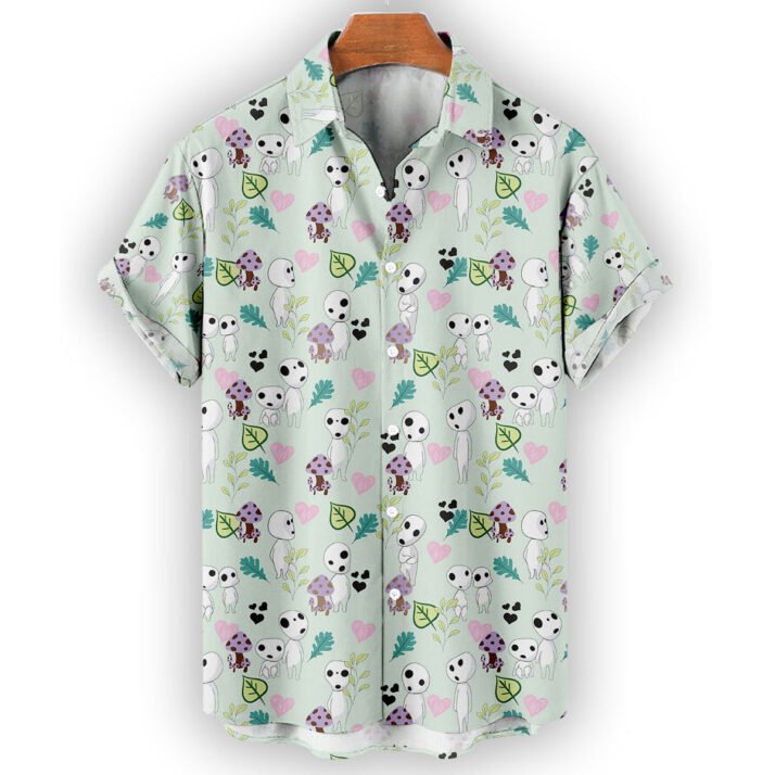 Studio Ghibli Kodama Aloha Pattern Hawaiian Shirt
