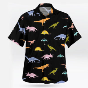 Black Dino Silhouette Hawaiian Shirt