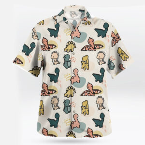 Cute Pastel Dinosaur Hawaiian Shirt Cartoon Dinos Aloha