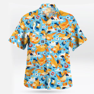Dragonite Dratini Pokémon Hawaiian Shirt Blue Tropical