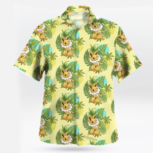 Eevee Pokemon Hawaiian Shirt Tropical Yellow Aloha