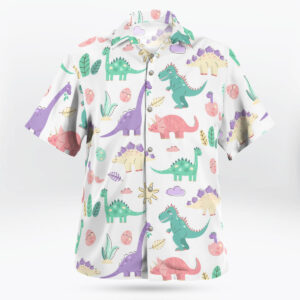 Pastel Cartoon Dinosaur Hawaiian Shirt Cute Summer Style
