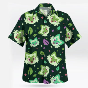 Sprigatito Aloha Pattern Pokémon Hawaiian Shirt