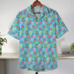 Aqua Blue Vibrant DND Dice Pattern Hawaiian Shirt