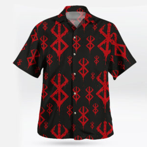 Berserk Brand of Sacrifice Black Red Pattern Anime Hawaiian Shirt