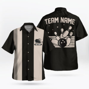 Custom Name Retro Bowling Hawaiian Shirt for Bowlers