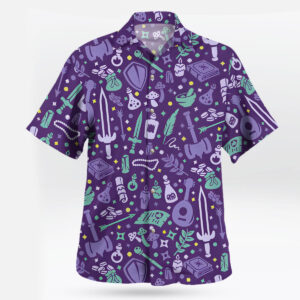 DND Purple Magic Icons Adventure Hawaiian Shirt