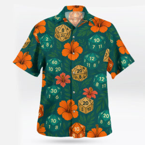 DND Tropical Dice & Hibiscus Pattern Hawaiian Shirt