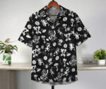 One Piece Luffy Gear 5 Black White Pattern Hawaiian Shirt