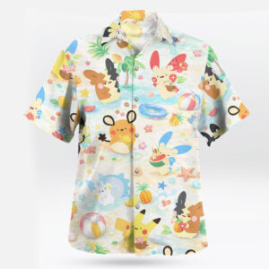 Pastel Pokemon Beach Party Kawaii Hawaiian Shirt
