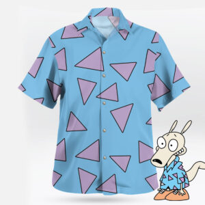 Rocko’s Modern Life Purple Triangle Pattern Hawaiian Shirt