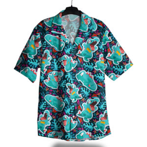 Totodile Tropical Splash Pokemon Hawaiian Shirt