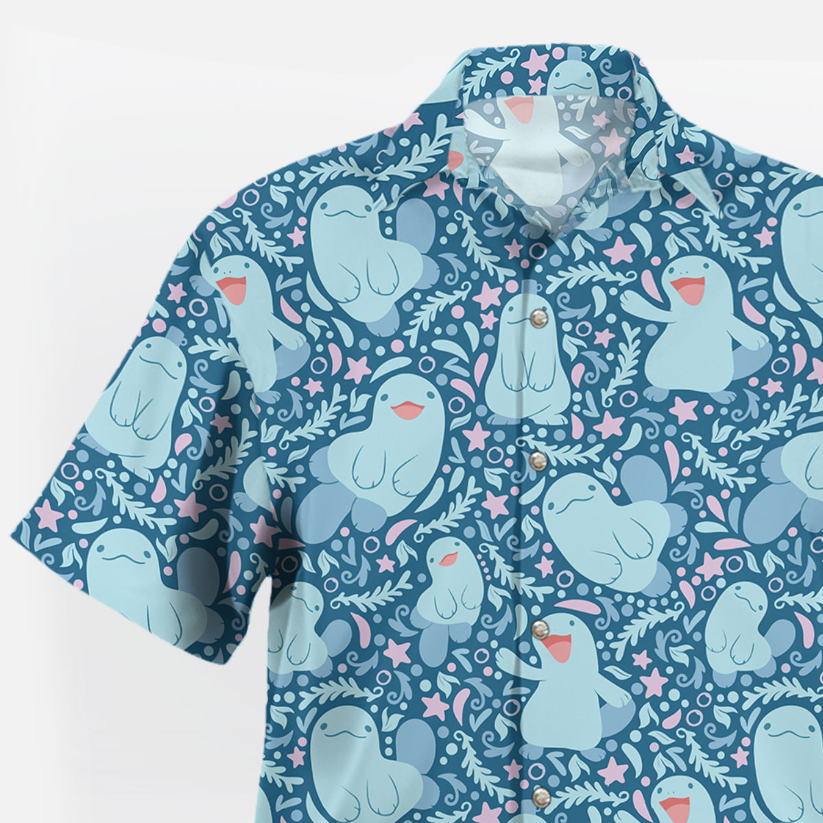 Blue Quagsire Ocean Pattern Pokémon Hawaiian Shirt 9 Blue Quagsire Ocean Pattern Pokemon Hawaiian Shirt 4