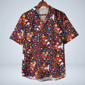 Burgundy Magikarp Pattern Pokemon Hawaiian Shirt
