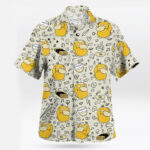 Cream Psyduck Doodle Pattern Pokémon Hawaiian Shirt