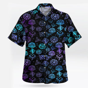Neon DND Dice Pattern Hawaiian Shirt