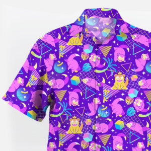 Purple Slowpoke Vaporwave Pokemon Hawaiian Shirt 1