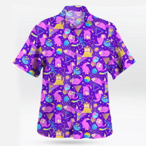 Purple Slowpoke Vaporwave Pokemon Hawaiian Shirt
