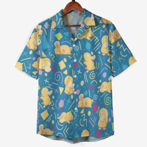 Psyduck Retro Pattern Pokémon Hawaiian Shirt