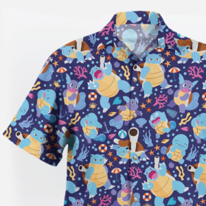 Blastoise Ocean Pattern Pokémon Hawaiian Shirt