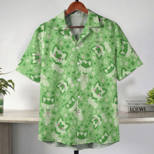 Green Sprigatito Cute Pattern Pokémon Hawaiian Shirt